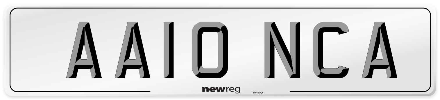 AA10 NCA Number Plate from New Reg
